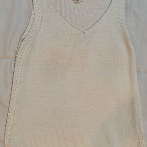 Tribal Cream Knit tank Top